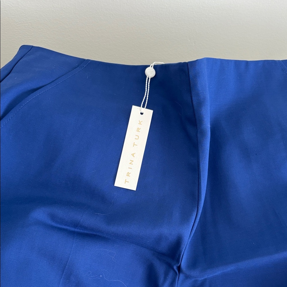 NWT Trina Turk Carrillo 2 Royal Blue Pant w/ back seam & slit on eqch leg Sz 16